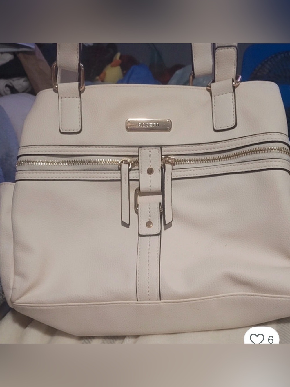 Rosetti Cream Tote with Gold Accents